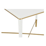 Clinton White and Gold End Table