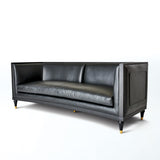 Oxford Black Leather Sofa