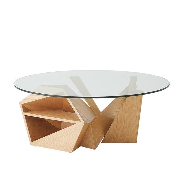 Spectrum Cocktail Table Oak & Glass Pre Order May 2025