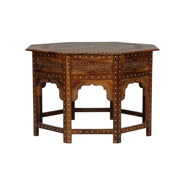 Octagon Bone Inlay Entry Table