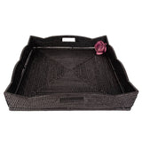 Scalloped Basket with Tray Honey, White Wash, or Tudor Black