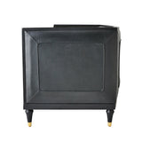 Oxford Black Leather Sofa