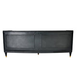 Oxford Black Leather Sofa