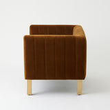 Cognac Velvet Oversized Lounge Chair