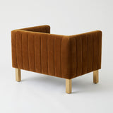 Cognac Velvet Oversized Lounge Chair