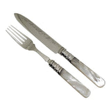 Mother of Pearl/Silver Plate Fruit Eaters For 12 Silver