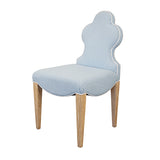 Clover Back Dining Chair Light Blue Linen