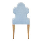 Clover Back Dining Chair Light Blue Linen