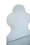 Clover Back Dining Chair Light Blue Linen