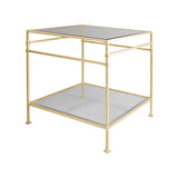 Two Tiered Gold Leaf Hammered Side Tables