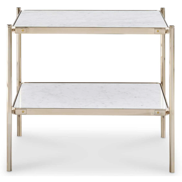 The Hollis Metal and Carrera Marble Accent Table