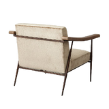 L. BROOKS FABRIC/LEATHER CHAIR-BRONZE