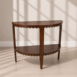 Scalloped Walnut Demilune