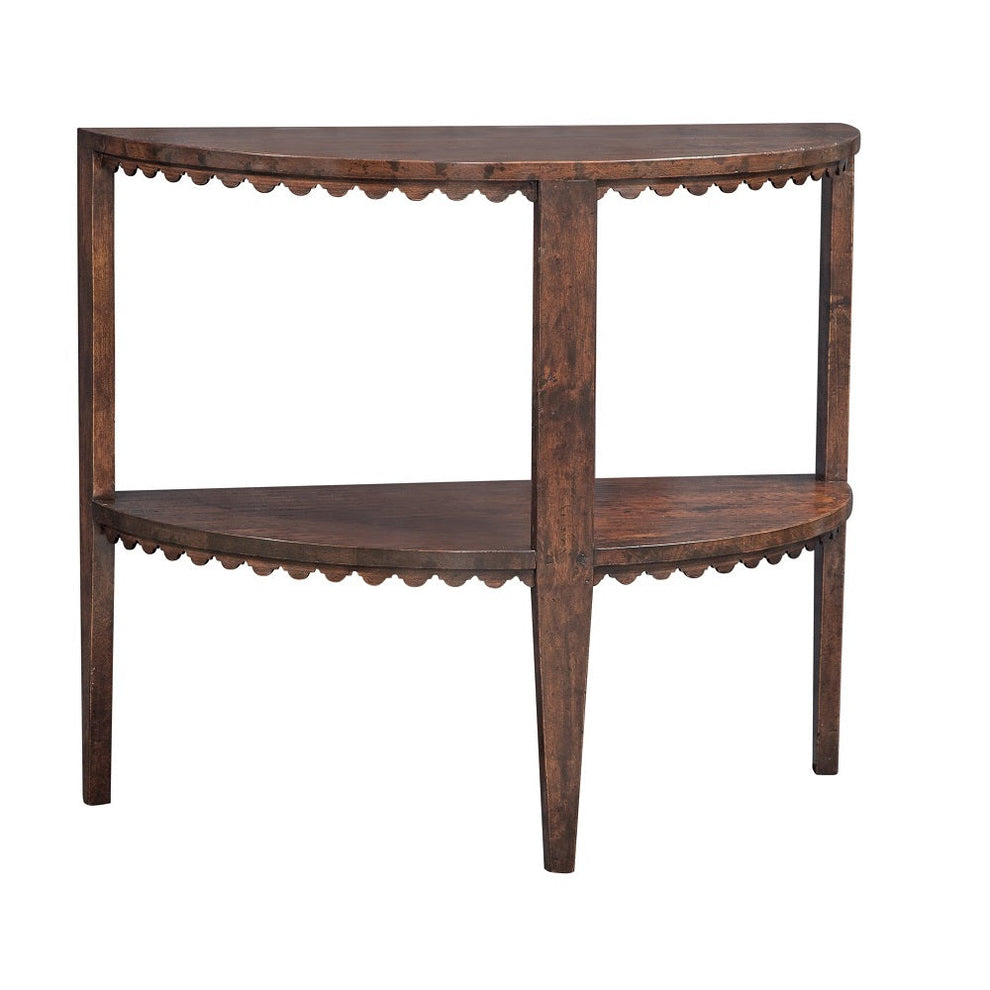Scalloped Walnut Demilune