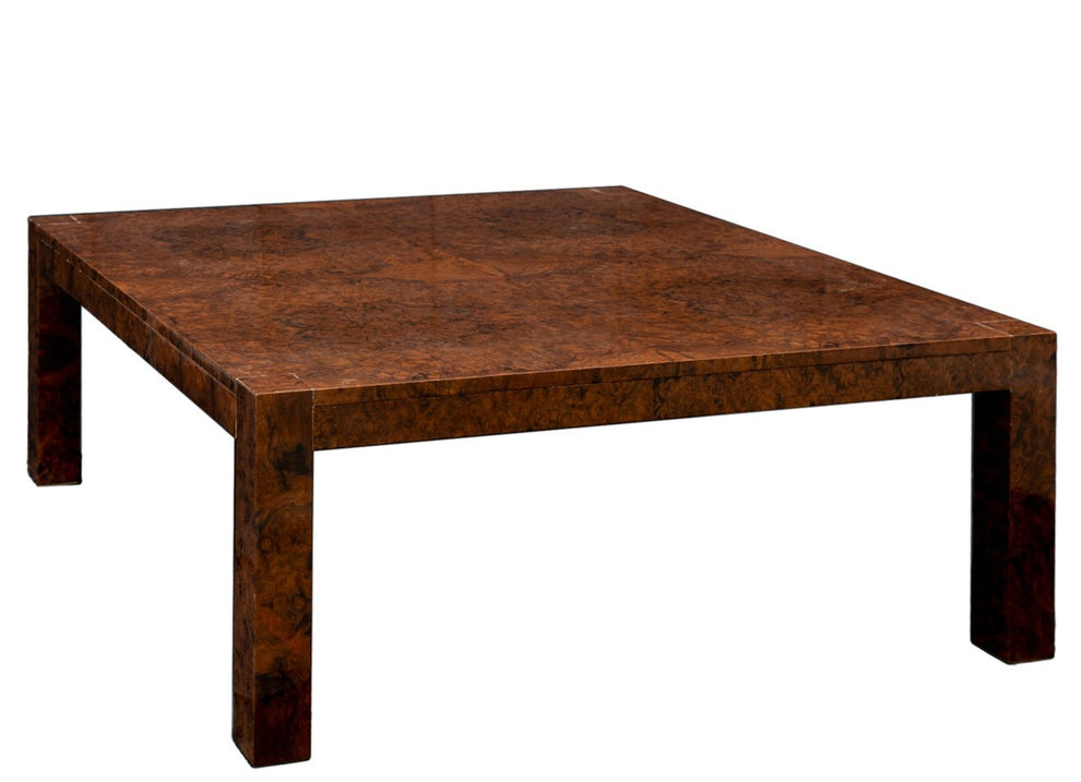 California Dark Burl Finish Cocktail Table Square