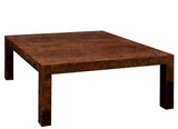 California Dark Burl Finish Cocktail Table Square