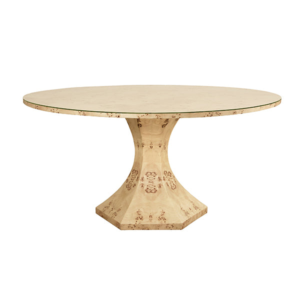 Round Burlwood 60" Dining Table