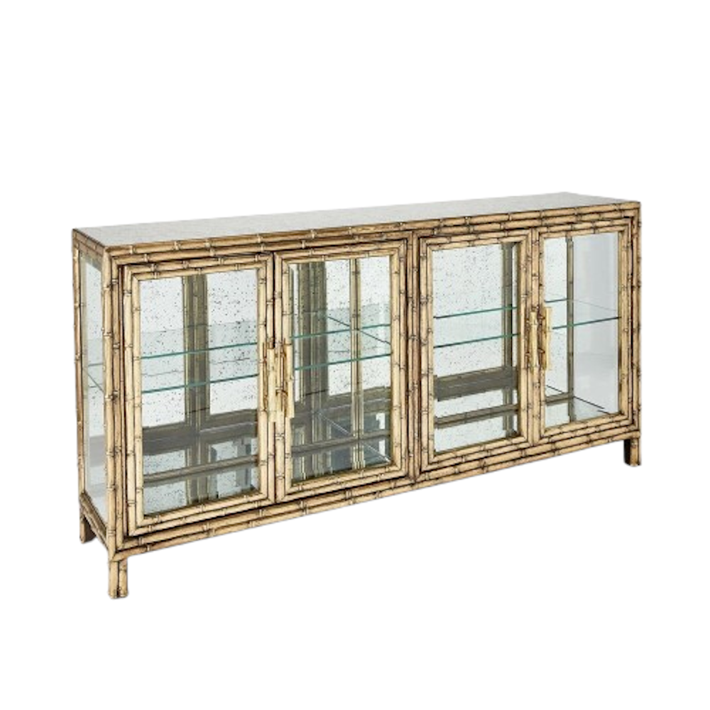 Brass Bamboo Mirrored Chest
