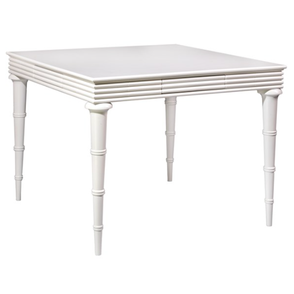 White Bamboo Leg Game Table with Drawers (Custom Color Available)
