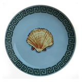 Ginori Inspired Poseidon's Journey Blue Scallop Shell Decorative Ceramic Plate