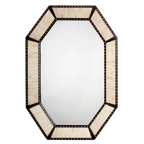 Bone Inlay Octagonal Mirror