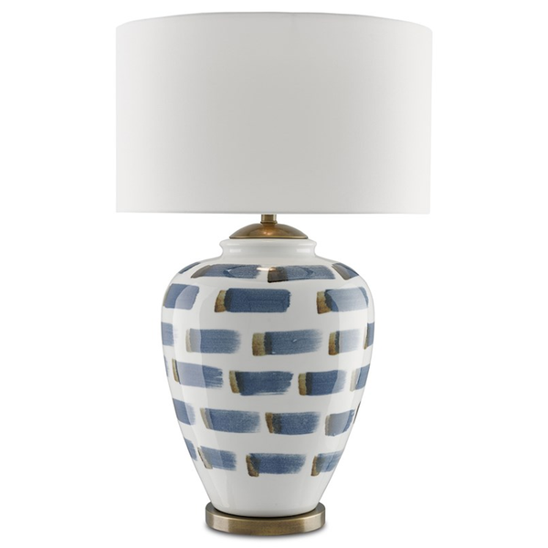 Brushstroke Blue & White Table Lamp