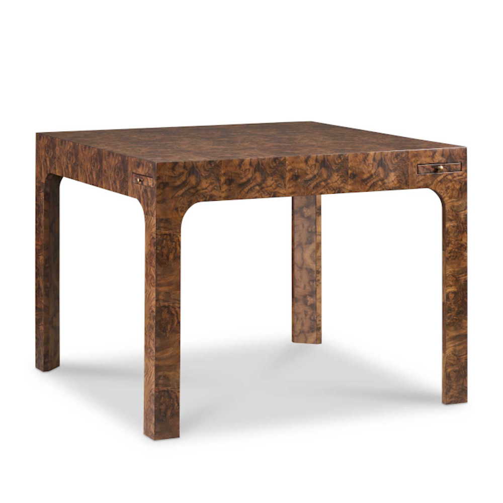 Dark Burlwood Game Table with Drink Drawers  Pre Order Late June