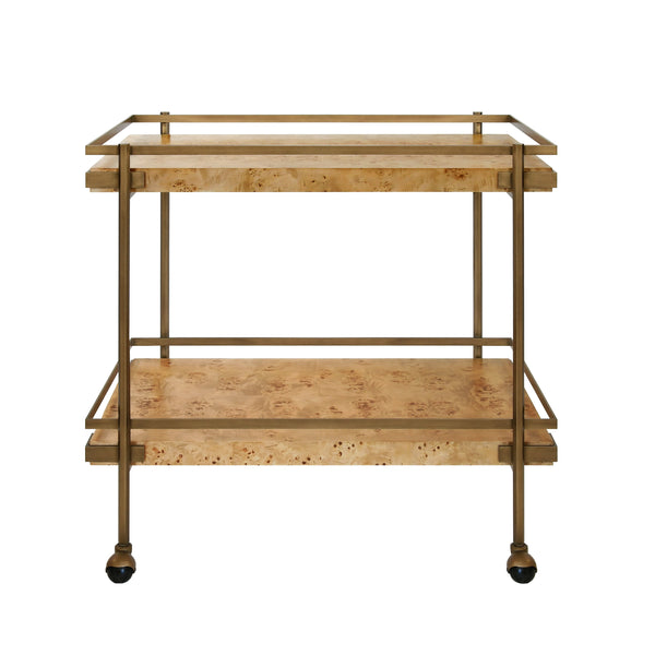 Burlwood Light or Dark Bar Cart