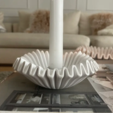 White Ruffle Candle Holder