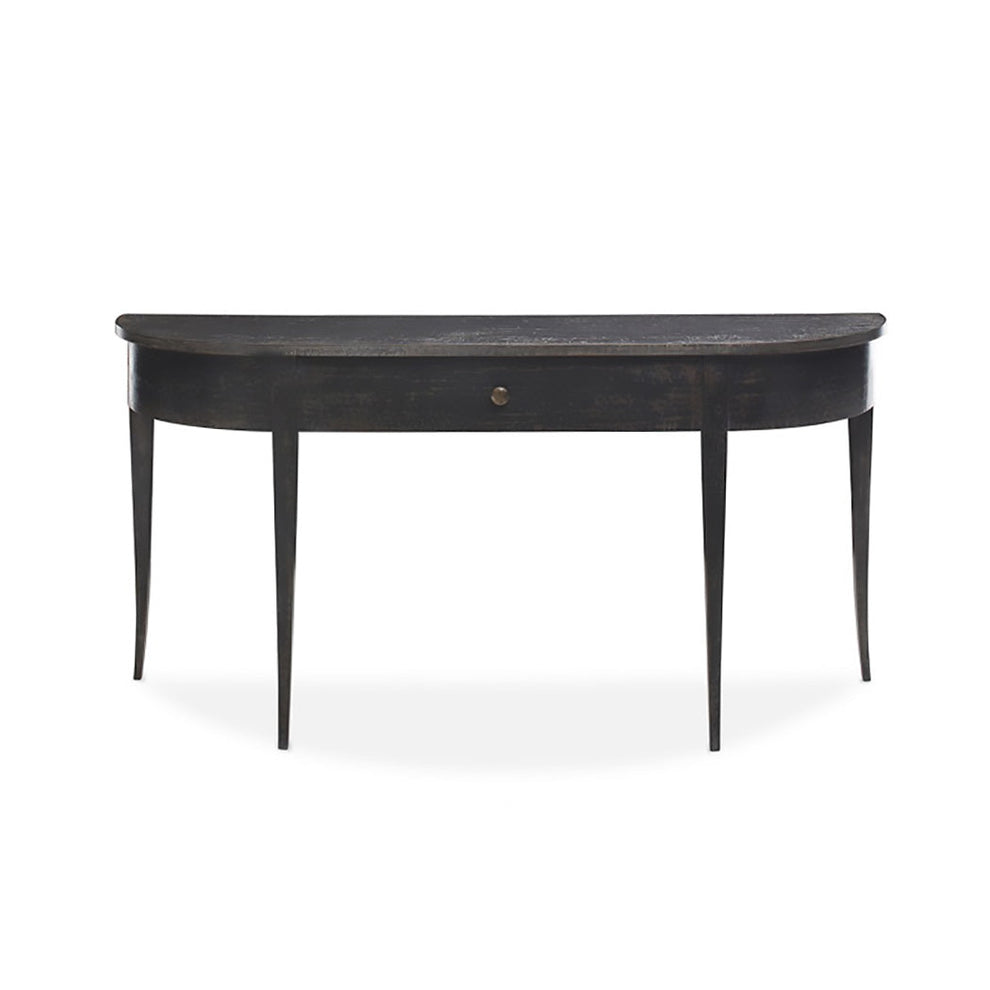 Dark Ebonized Demilune Console