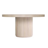Colmo Fluted Round Oak Dining Table 60"