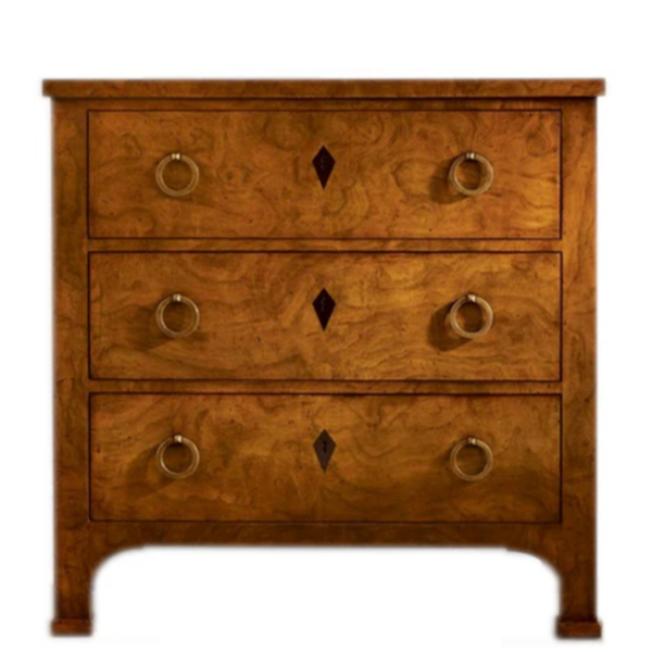 Continental Burlwood Bedside/Entry Chest