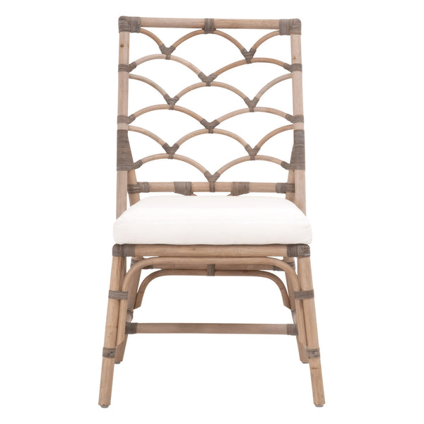 Crescent Dining Chair Matte Gray Rattan, Blanche