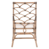 Crescent Dining Chair Matte Gray Rattan, Blanche