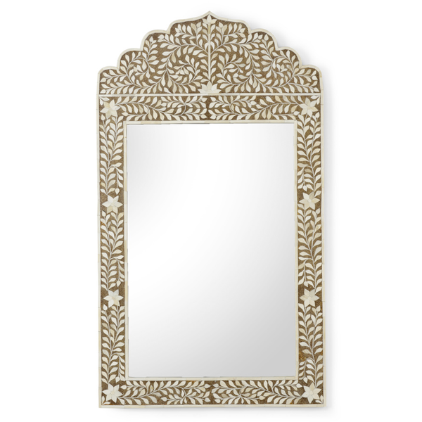 Bone Inlay Crowned Mirror