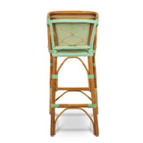 Valence French Bistro Rattan Baby Highchair - Honeycomb - Jade/Rose