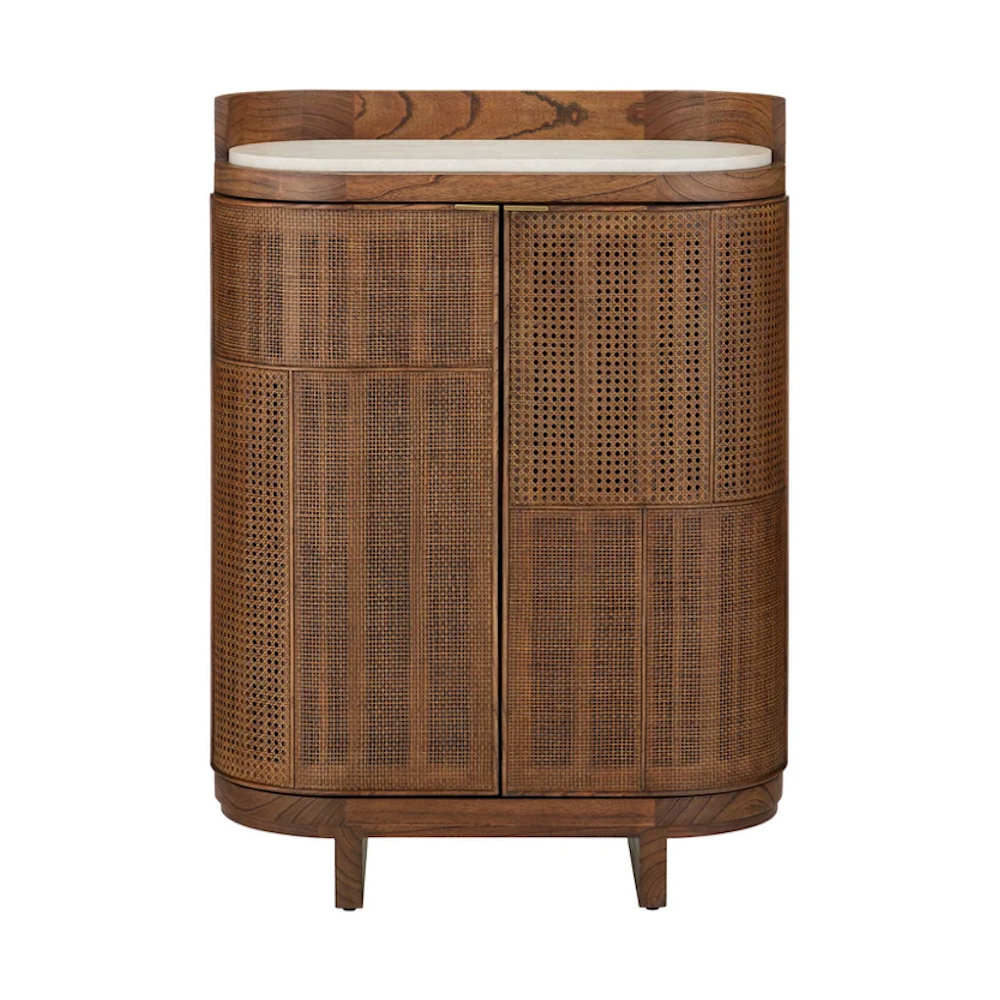 The Delphine Rattan Bar Cabinet