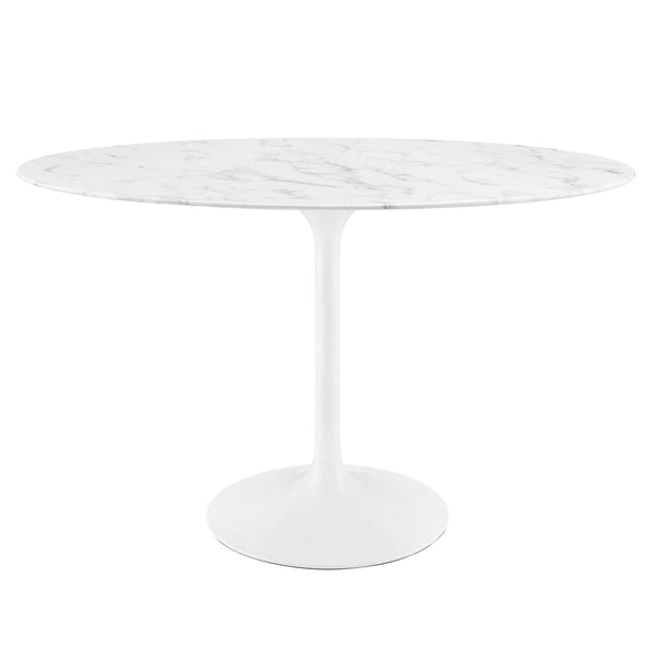 Saarinen Inspired Tulip Oval Dining Table (Multi Sizes Avail) Artificial Marble