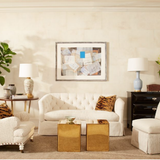 The Elodie Polished Antique Brass Clad Block Table