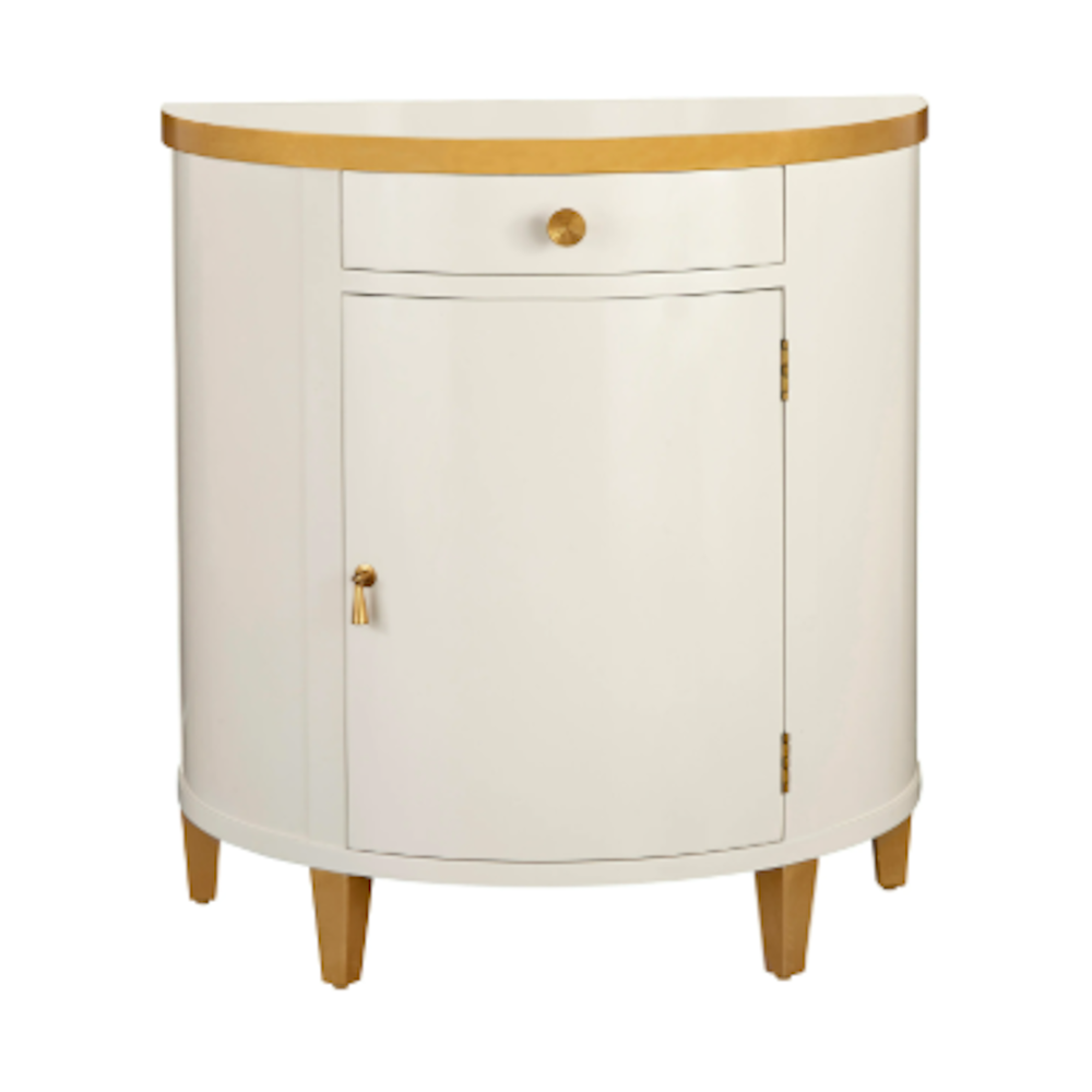 French Demilune, White Lacquer