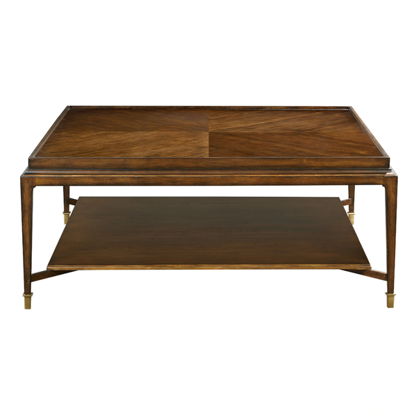 French Square Or Rectangle Cocktail Table with Tier, French Walnut