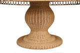 Rattan With Decorative Apron And Glass Top Dining Table Limited Availability