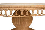 Rattan With Decorative Apron And Glass Top Dining Table Limited Availability