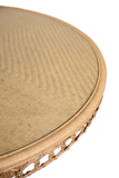 Rattan With Decorative Apron And Glass Top Dining Table Limited Availability