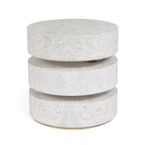 Pivot Ash White Burl Wood Round Coffee Table and Side Table Options