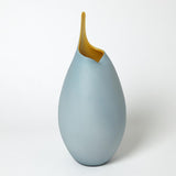 Robbin's Egg blue and Amber Vases