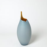 Robbin's Egg blue and Amber Vases