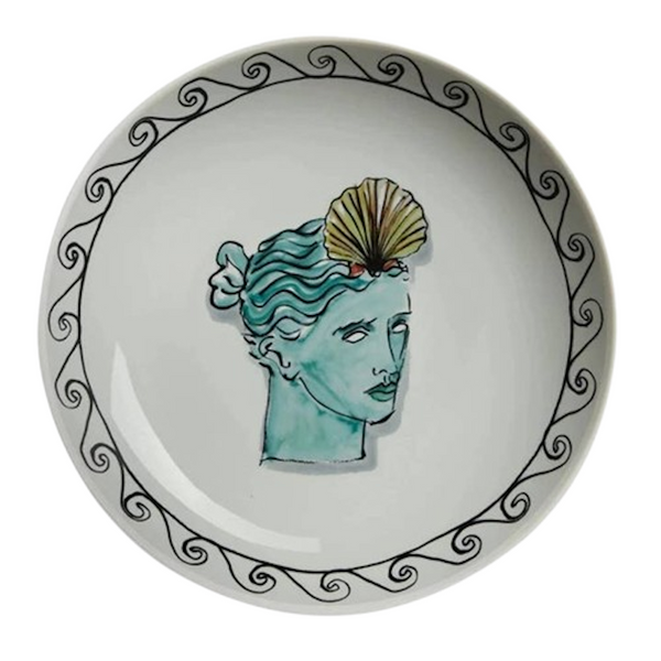 Ginori Inspired Poseidon's Journey Ivory Shell Goddess Decorative Ceramic Plate