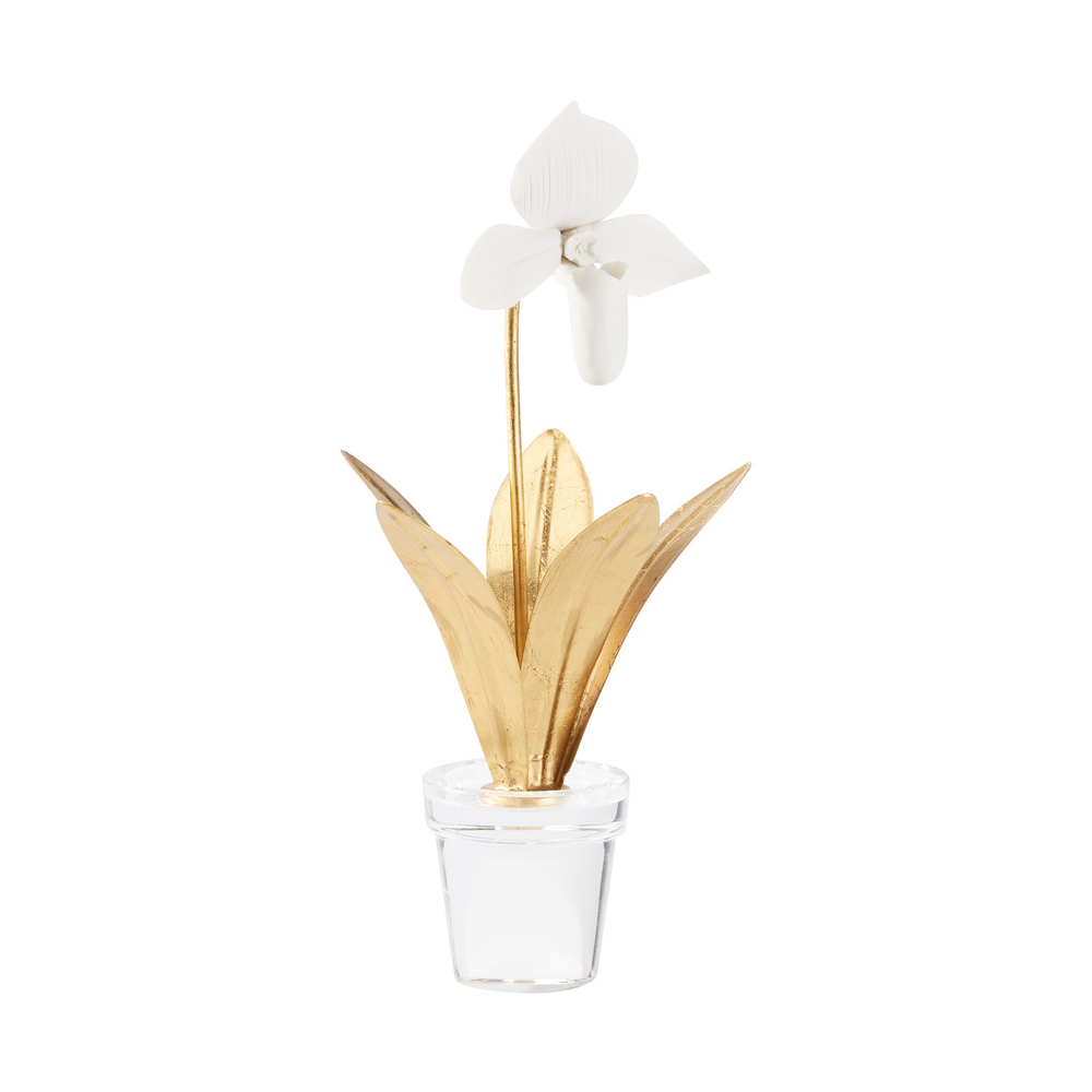 Porcelain Orchid Bloom Sculpture