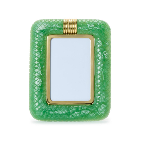 Opulence 4" x 6" Jade Frame with Deco Brass Accents Pre Order Jan 26